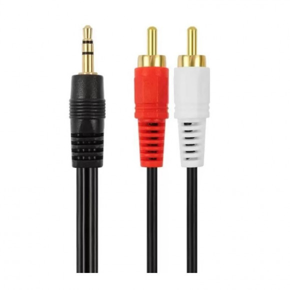 Кабель CAB30 2RCA (M) - 3.5 JACK (M) 1.5m, черный (Vixion)