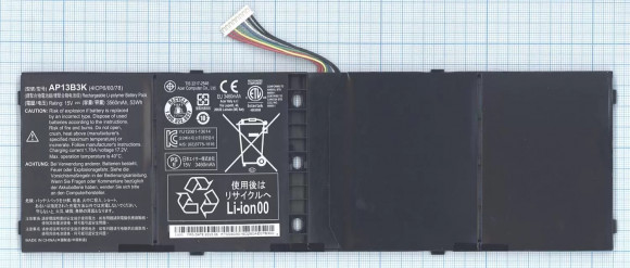 Аккумулятор (батарея) AP13B3K для ноутбука Acer Aspire V7-482, 15В, 3500мАч (оригинал)
