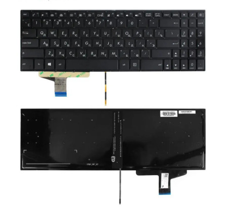 Kлавиатура для ноутбука Asus X580, M580, N580 черная, без рамки, с подсветкой