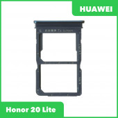 Держатель (лоток) SIM-карты для Huawei Honor 20 Lite, синий