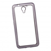 Чехол силиконовый для ZTE Blade A510 TPU (прозрачный с черной хром рамкой)