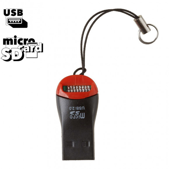 USB Картридер MicroSD "LP" без переходника/ультратонкий (упаковка европакет)