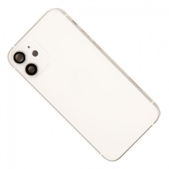 Задняя крышка корпуса в сборе с рамкой для Apple iPhone 12 Mini, белая