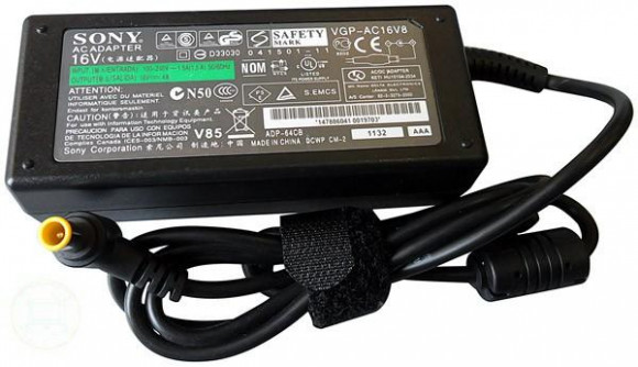 Блок питания (зарядное) для ноутбука Sony Vaio 16В, 4A, 6.5pin, (High Copy)