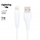 USB кабель Borofone BX18 Optimal Charging Data Cable For Lightning, 1 метр, белый USB кабель Borofone BX18 Optimal Charging Data Cable For Lightning, 1 метр, белый