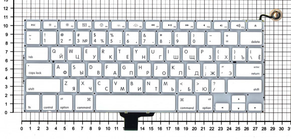Клавиатура для ноутбука Apple MacBook A1342 2009, 2010, белая 13.3", плоский Enter