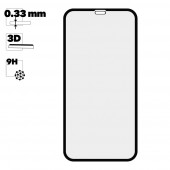 Защитное стекло "LP" для Apple iPhone XR Tempered Glass 3D с рамкой 0.33 мм, 9H, черное (ударопрочное)