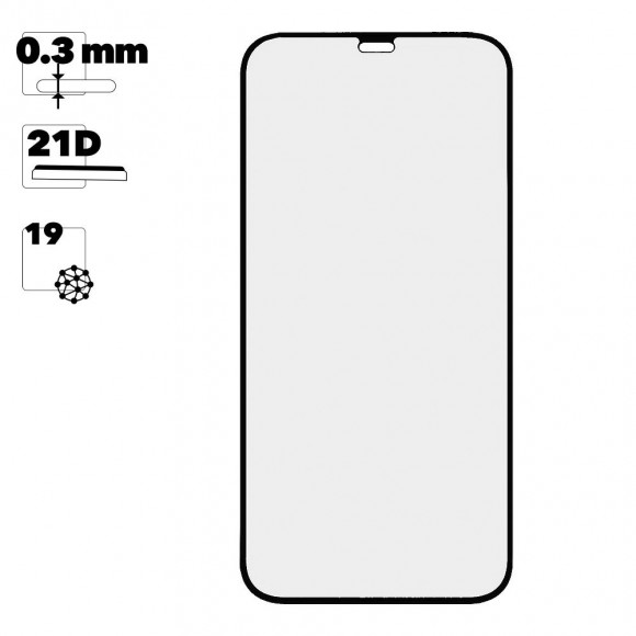Защитное стекло для Apple iPhone 12 Full Curved Glass 21D 0, 3 мм (оранжевая подложка)