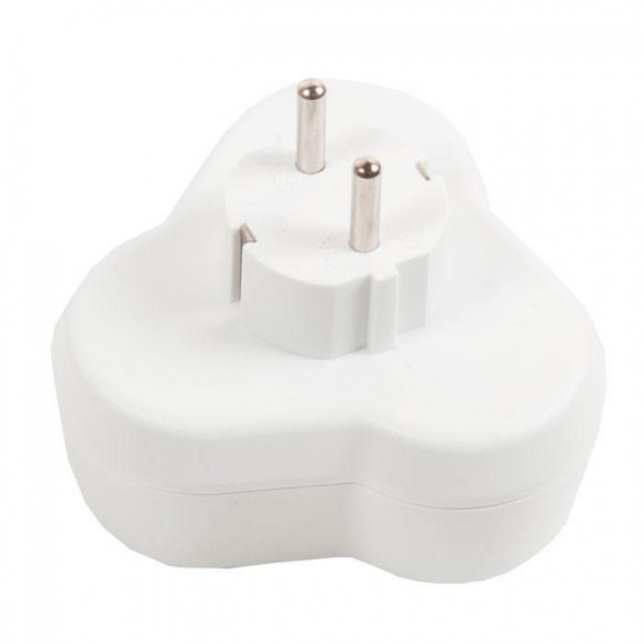 Тройник на 3 гнезда с заземлением круглый 16А UNIVersal АК303