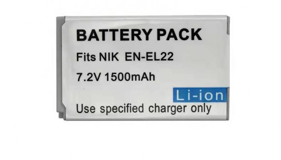 Аккумулятор EN-EL22 для фотоаппарата Nikon 1 J4, 1 S2, 7.2В, 1500мАч, Li-ion