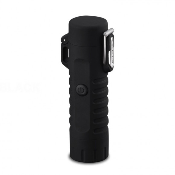 Фонарик тактический LED USB ARC LIGHTER зажигалка + компас (черный)