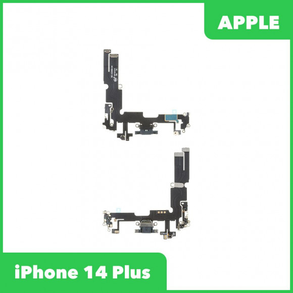 Системный разъем (разъем зарядки) для iPhone 14 Plus, микрофон (черный)