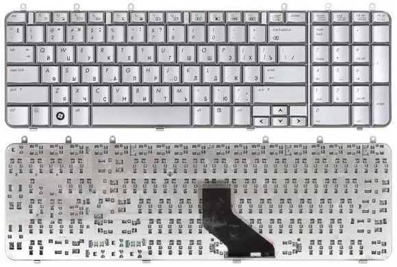 Клавиатура для ноутбука HP Pavilion DV7-1000, серебристая