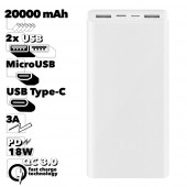 Внешний Аккумулятор Xiaomi Mi Power Bank 3 20000 mAh PLM18ZM (белый) Внешний Аккумулятор Xiaomi Mi Power Bank 3 20000 mAh PLM18ZM (белый)
