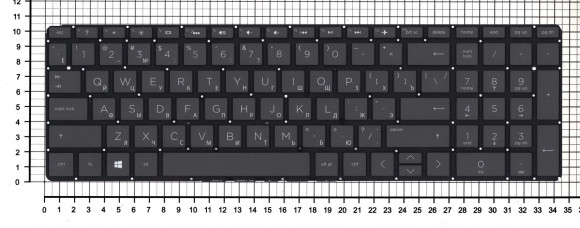 Клавиатура для ноутбука HP Spectre X360 15-CH, черная с подсветкой