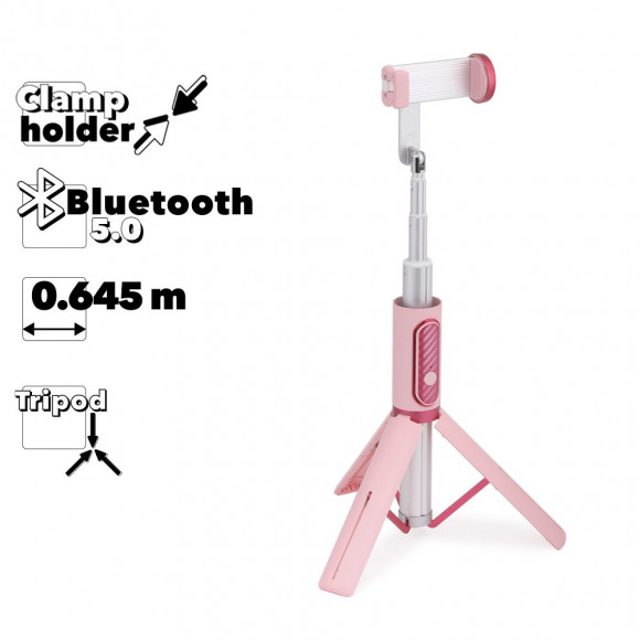 Монопод беспроводной Remax Life RL-EP05 Selfie Stick, розовый