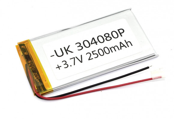 Аккумуляторная батарея Li-Pol (3x40x80мм), 2pin, 3.7В, 2500мАч