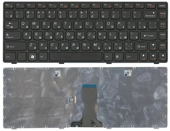 Клавиатура для ноутбука Lenovo G480, черная с черной рамкой