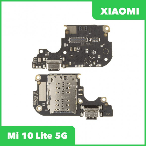 Системный разъем (разъем зарядки) для Xiaomi Mi 10 Lite 5G (M2002J9G), микрофон, разъём SIM