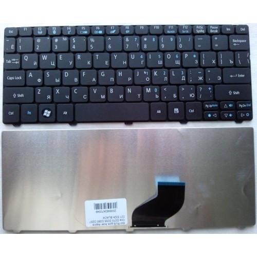 Клавиатура для ноутбука Acer Aspire One D270 D255 D260 BLACK. РУССКАЯ РАСКЛАДКА