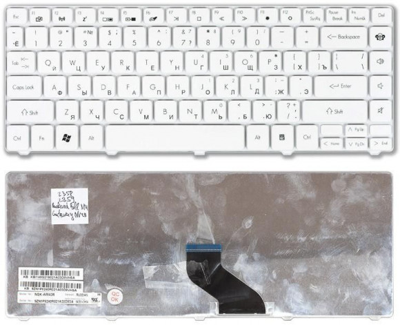 Клавиатура для ноутбука ноутбука Parkard Bell EasyNote NM85 NM87, белая Клавиатура для ноутбука ноутбука Parkard Bell EasyNote NM85 NM87, белая
