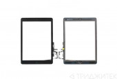 Тачскрин (сенсорное стекло) для планшета Apple iPad Air (A1474, A1475, A1476), с кнопкой Home и клейкой лентой, черный, 9.7 Тачскрин (сенсорное стекло) для планшета Apple iPad Air (A1474, A1475, A1476), с кнопкой Home и клейкой лентой, черный, 9.7