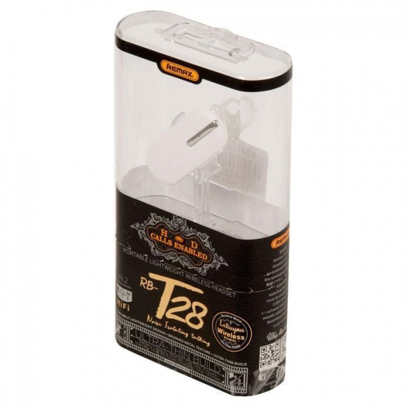 Гарнитура REMAX RB-T28 Bluetooth 4.2, 80 мАч, белый (поврежденная упаковка)
