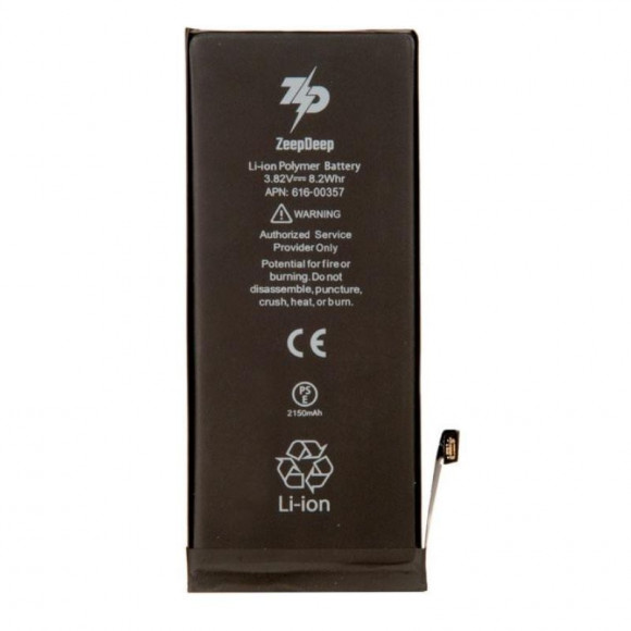 Аккумулятор ZeepDeep для телефона iPhone 8 +15,3% увеличенной емкости: батарея 2150 mAh, монтажные стикеры, прокладка дисплея