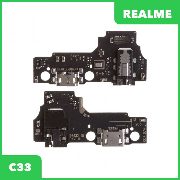 Системный разъем (разъем зарядки) для Realme C33, разъем гарнитуры и микрофон