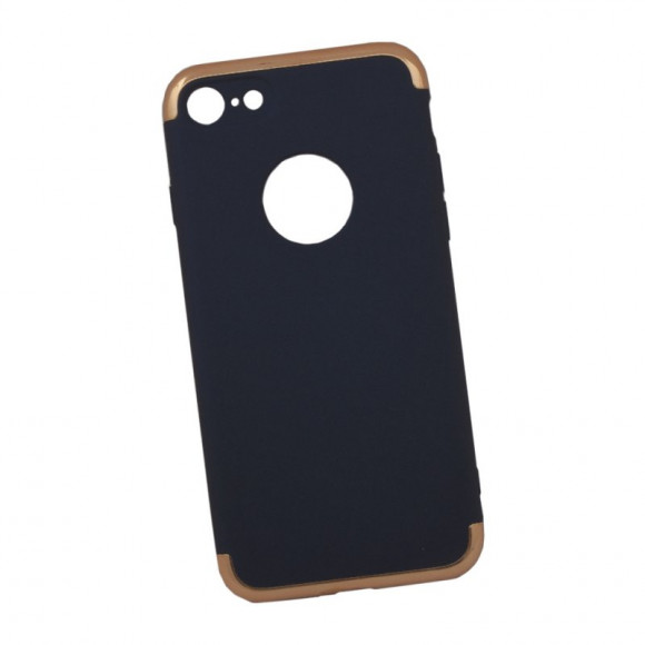 Защитная крышка для Apple iPhone 8, 7, синяя с золотой вставкой