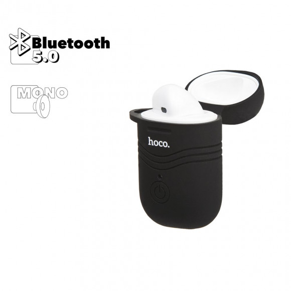 Bluetooth гарнитура Hoco E39 Admire Sound Single Wireless Headset моно правое ухо (белая + черный чехол)