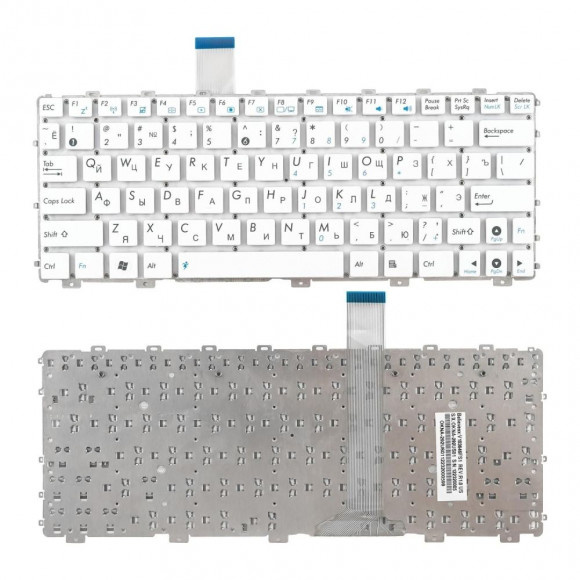 Клавиатура для ноутбука Asus Eee PC 1011, 1015, 1018, X101 белая, без рамки