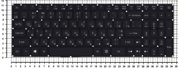 Клавиатура для ноутбука Acer PRedator Helios 300 G3-571, черная с подсветкой