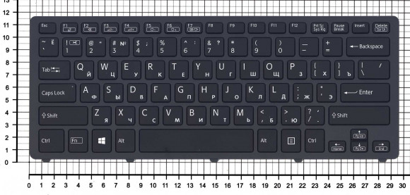 Клавиатура для ноутбука Sony SVF14N Flip, черная с подсветкой Клавиатура для ноутбука Sony SVF14N Flip, черная с подсветкой