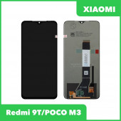 LCD дисплей для Xiaomi Redmi 9T, POCO M3 в сборе с тачскрином (черный) 100% оригинал