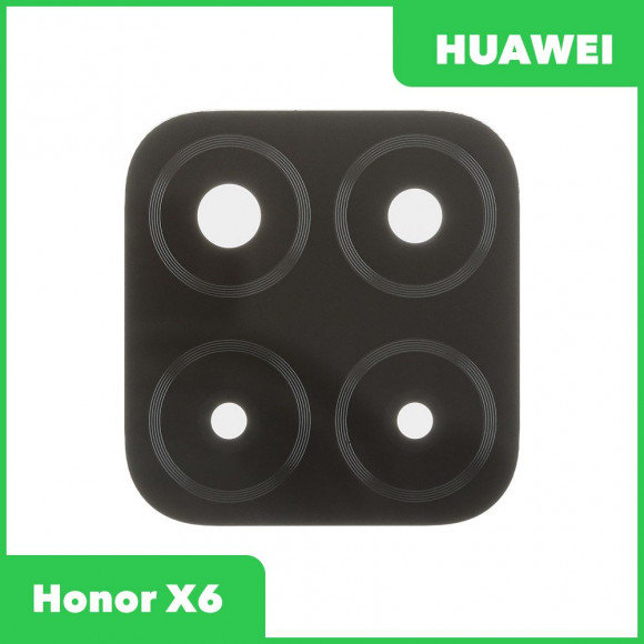 Стекло задней камеры для Huawei Honor X6 (VNE-LX1) (без рамки) (черный)