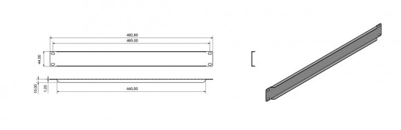 BPV-1-RAL7035 Фальш-панель на 1U, цвет серый (RAL 7035) Hyperline