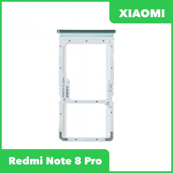 Держатель (лоток) SIM-карты для Xiaomi Redmi Note 8 Pro, зеленый