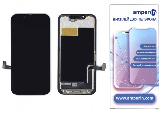 Дисплей Amperin для Apple iPhone 13 Mini в сборе с тачскрином (Soft Oled) черный Дисплей Amperin для Apple iPhone 13 Mini в сборе с тачскрином (Soft Oled) черный