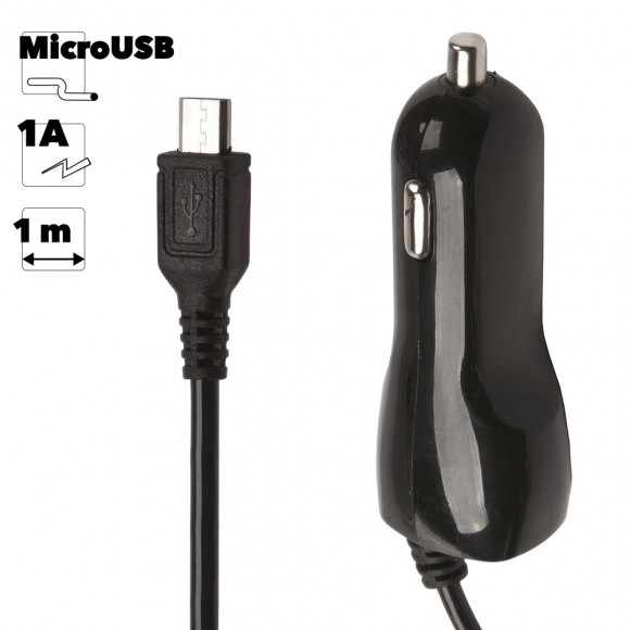 Автомобильное зарядное устройство "LP" MicroUSB 1A (черный, европакет)