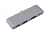 Адаптер Type C на HDMI, USB 3.0 + Audio 3, 5 + Type C серый Адаптер Type C на HDMI, USB 3.0 + Audio 3, 5 + Type C серый