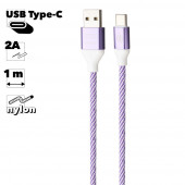 USB кабель "LP" USB Type-C Волны (сиреневый, белый, европакет) USB кабель "LP" USB Type-C Волны (сиреневый, белый, европакет)