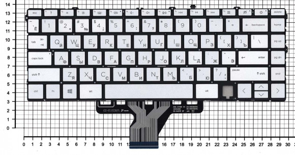 Клавиатура для ноутбука HP Envy 13-BA серебро