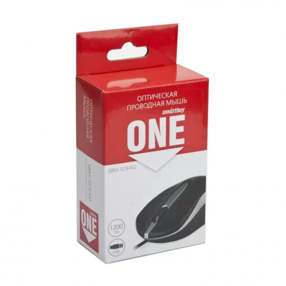 Мышь проводная Smartbuy ONE 329 USB черно-серая Мышь проводная Smartbuy ONE 329 USB черно-серая