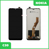 LCD дисплей для Nokia C30 в сборе с тачскрином, Premium Quality, черный LCD дисплей для Nokia C30 в сборе с тачскрином, Premium Quality, черный