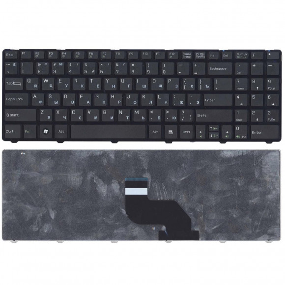 Клавиатура для ноутбука MSI CR640, CX640, A6400, DNS 0123259, 0123308, 0123974, A15HE, A15HC, A17HC, черная, с рамкой