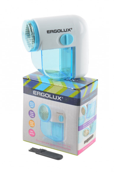 Машинка для удаления катышков ERGOLUX ELX-LR01-C40 белый с голубым, с щеточкой внутри
