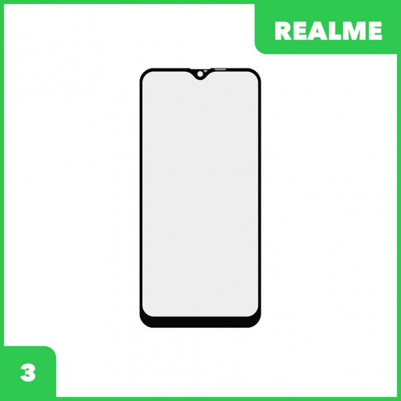 Стекло для переклейки дисплея Realme 3, черный