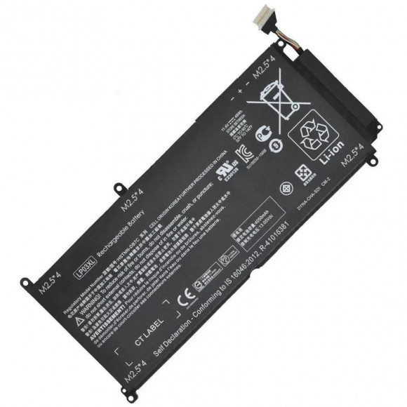 Аккумулятор (батарея) LP03XL, HSTNN-DB7C, HSTNN-DB6X для ноутбука HP Envy 14-j100, 15-AE000, 4050мАч, 11.4В, черный