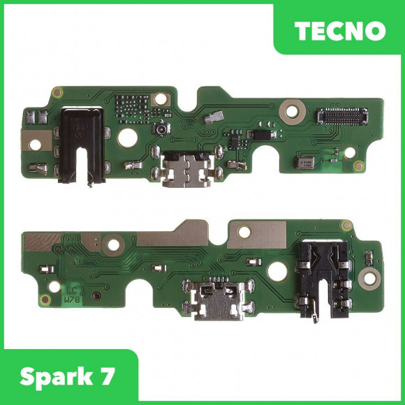 Системный разъем (разъем зарядки) для Tecno Spark 7, микрофон (оригинал)
